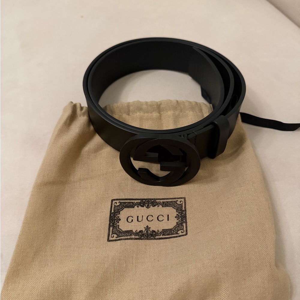 Gucci Matte Black Belt